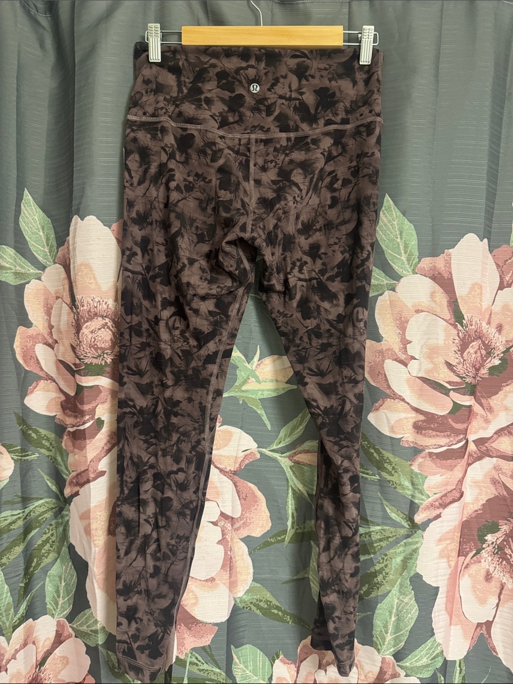 lululemon athletica Girls' Brown Floral Tie-Dye Leggings